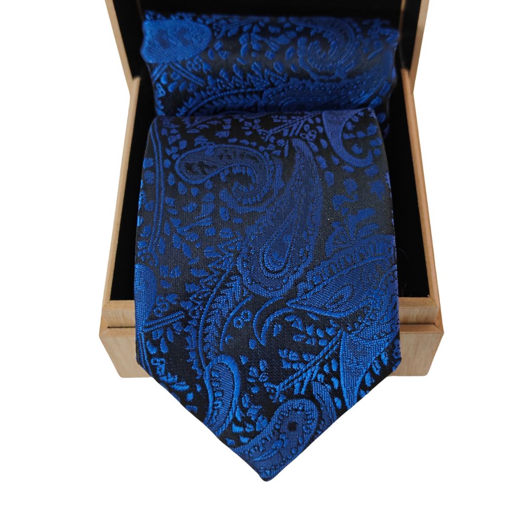 Blue Marvel Microfibre Tie & Pocket Square Set