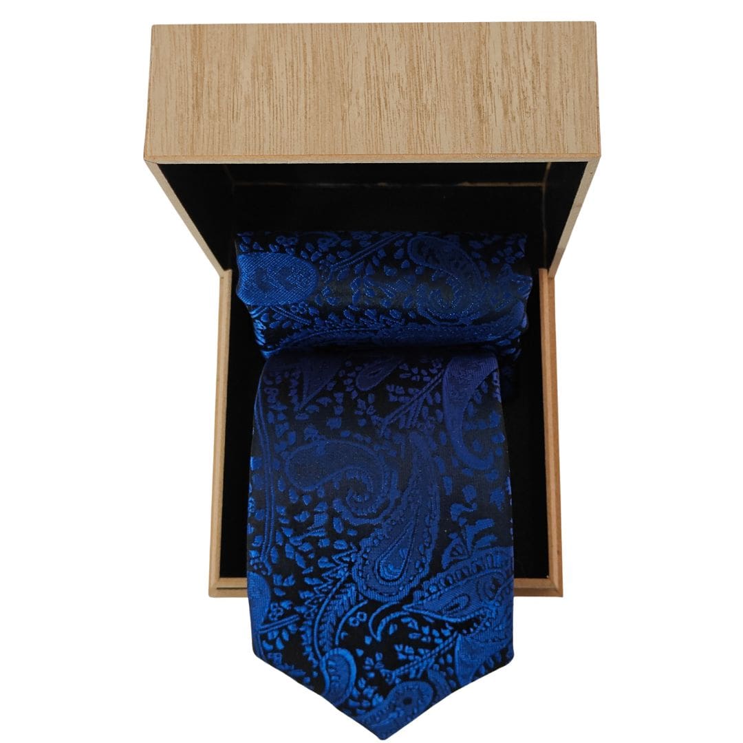 Blue Marvel Microfibre Tie & Pocket Square Set