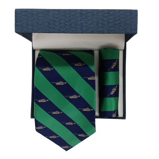Cavalry Striped T-90 Tank Theme Tie & Pocket Square Set