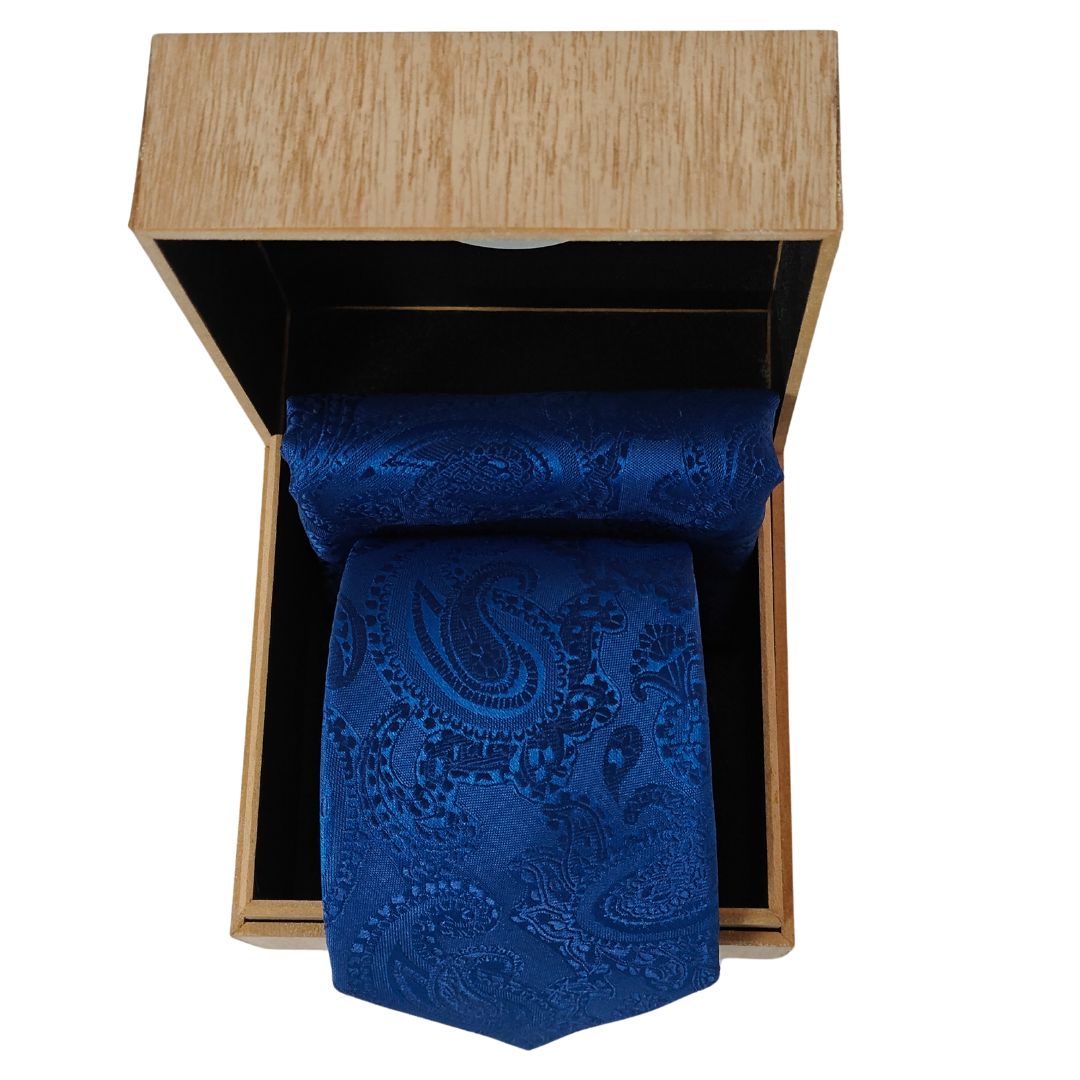 Subtle Blue Self Microfibre Tie & Pocket Square Set
