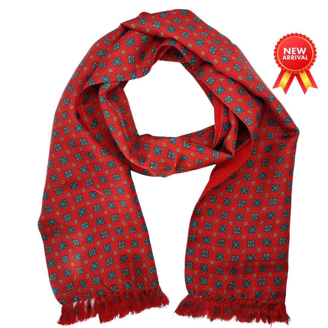 Red Rouge Silk & Wool Scarf