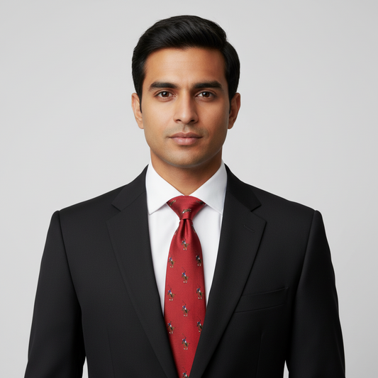 Woven Silk Premium Polo Player Motif Tie