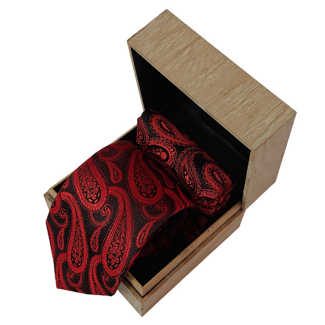 Red Dew Microfibre Tie & Pocket Square Set
