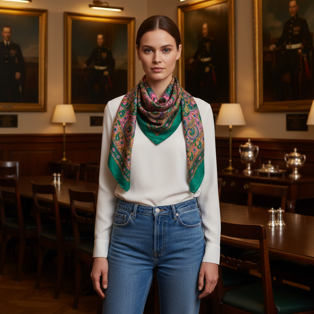 Azure Whisper Silk Square Scarf