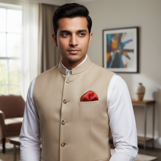 Golden Loops Pocket Square