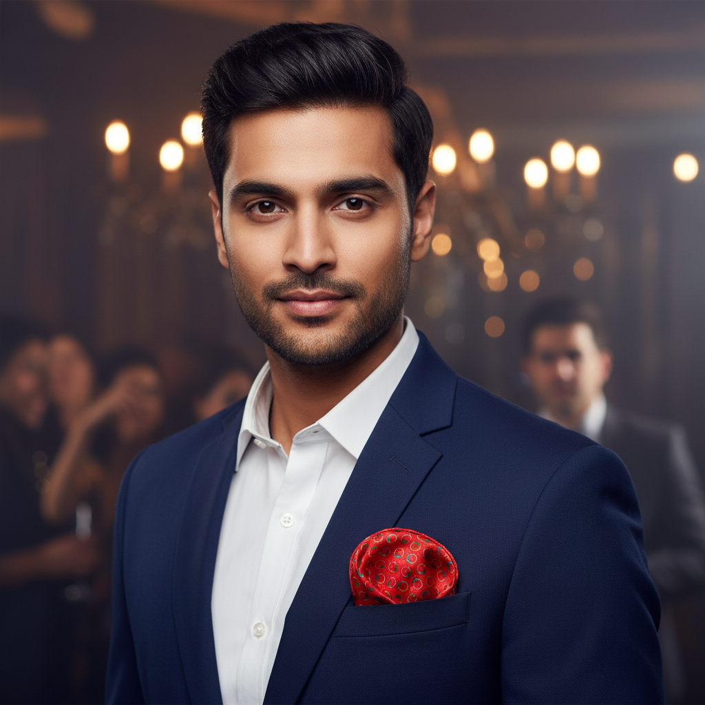 Golden Loops Pocket Square