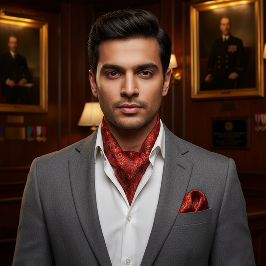 Majestic Paisley Scarf & Pocket Square Matching Set