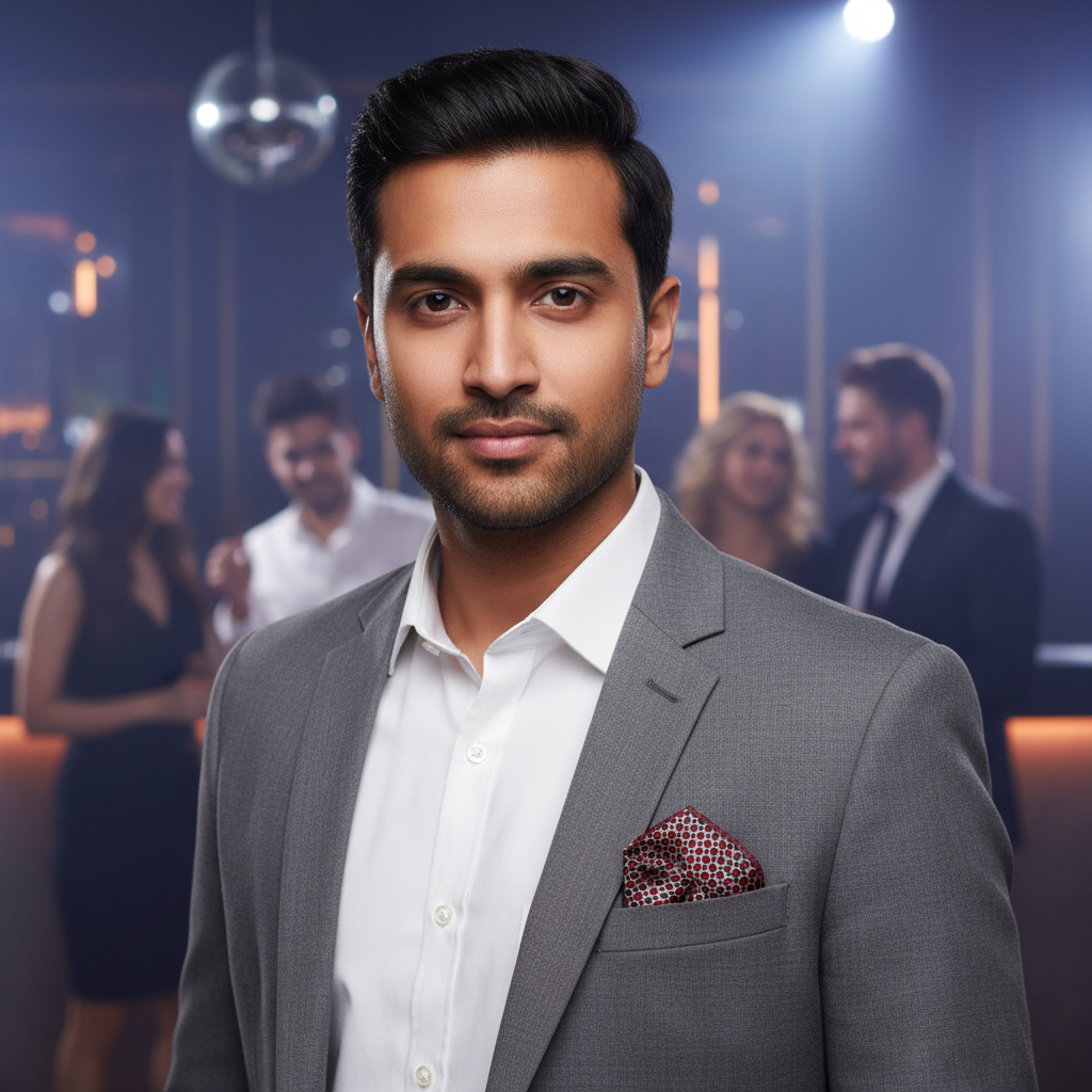 Orange Honeycomb Pocket Square