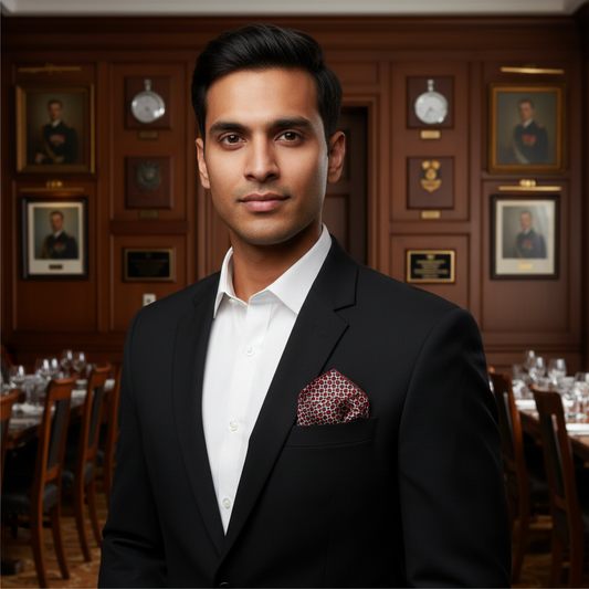 Orange Honeycomb Pocket Square