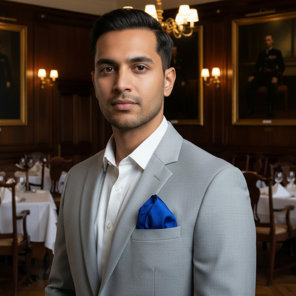Royal Blue Wisp Pocket Square
