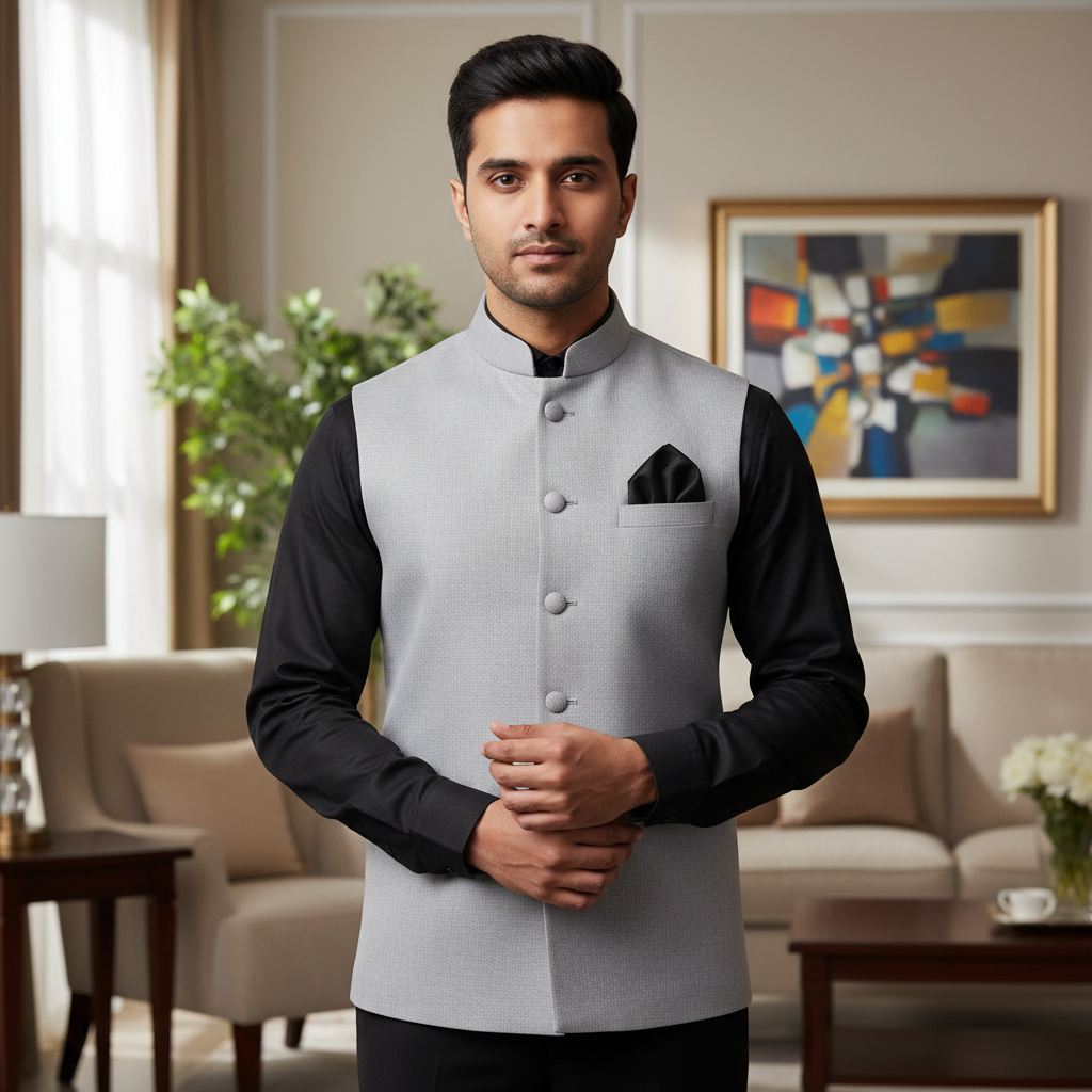 Solid Black Pocket Square