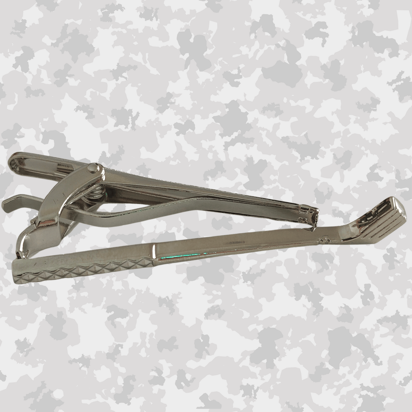 Golf Silver Iron Tie Clip