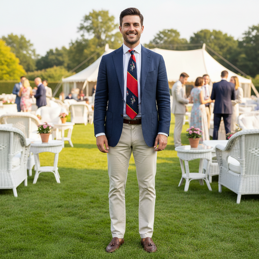 Vintage Golf Theme Woven Microfibre Tie