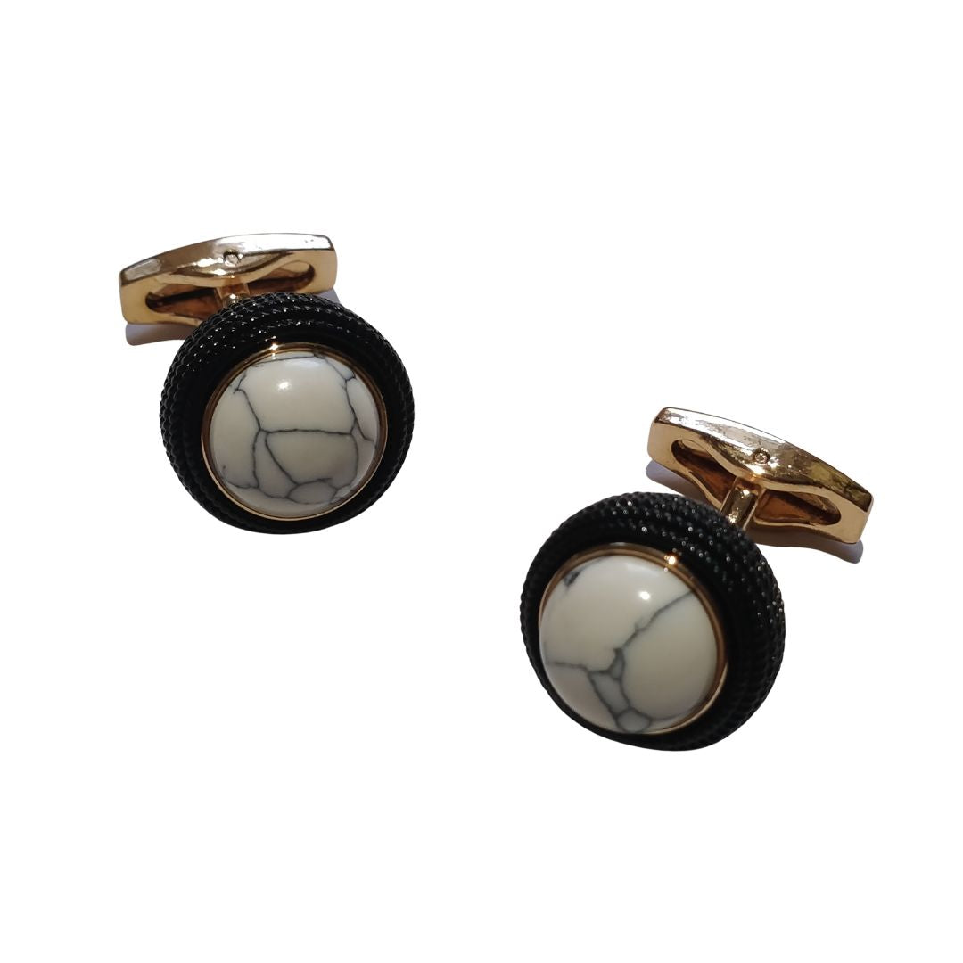 White Marble Eye Cufflinks
