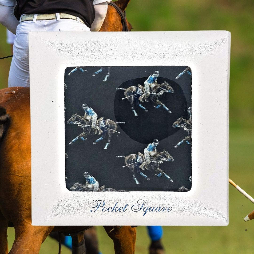 Polo Theme Pure Silk Pocket Square