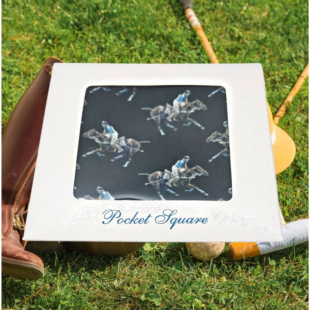 Polo Theme Pure Silk Pocket Square