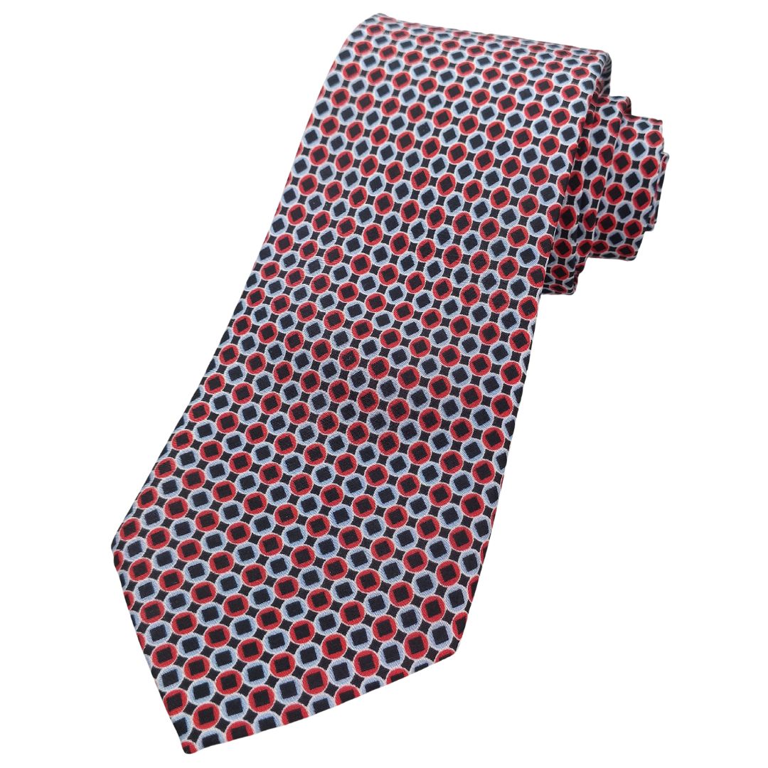Checkers Printed Silk Tie
