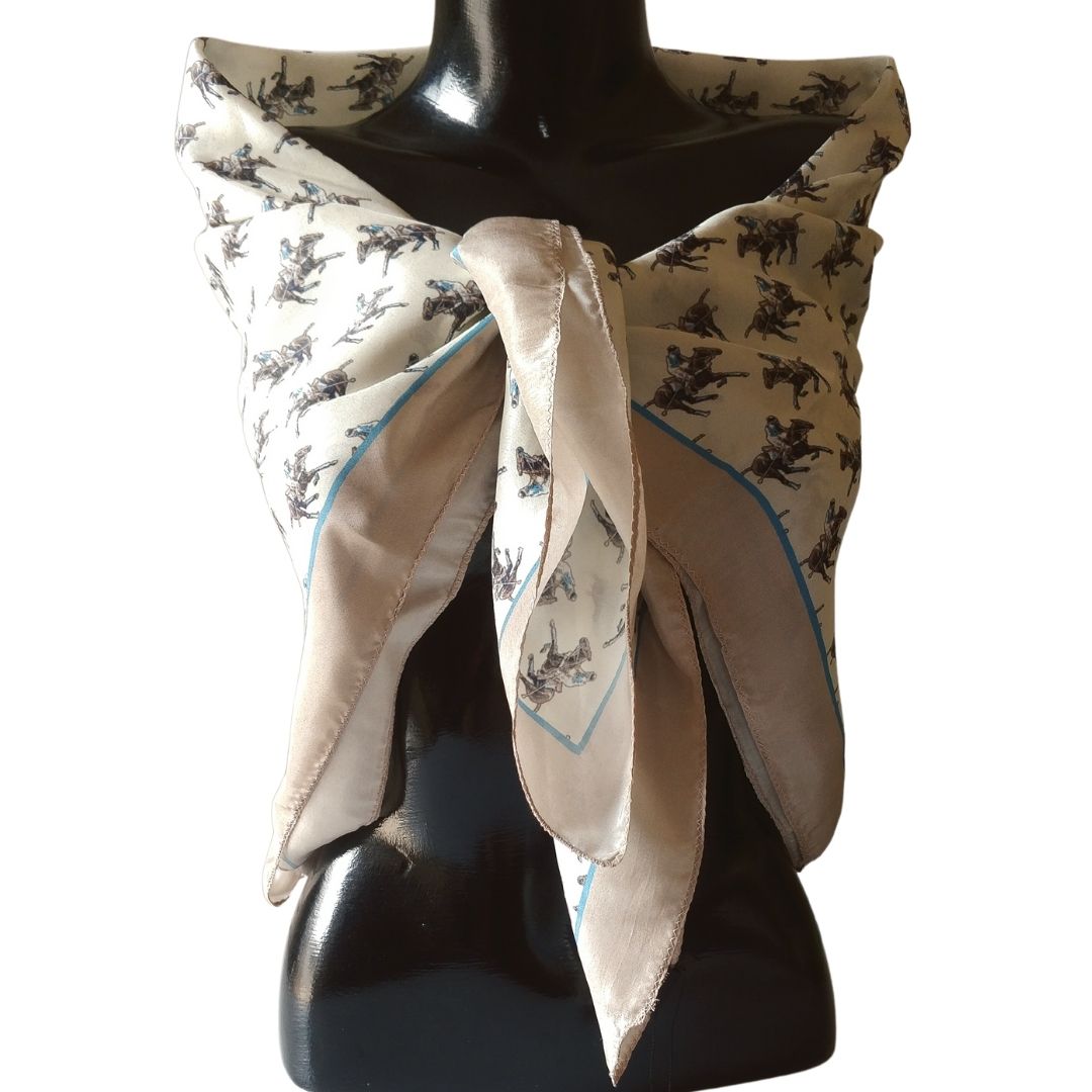 Polo Print Ladies Pure Silk Scarf