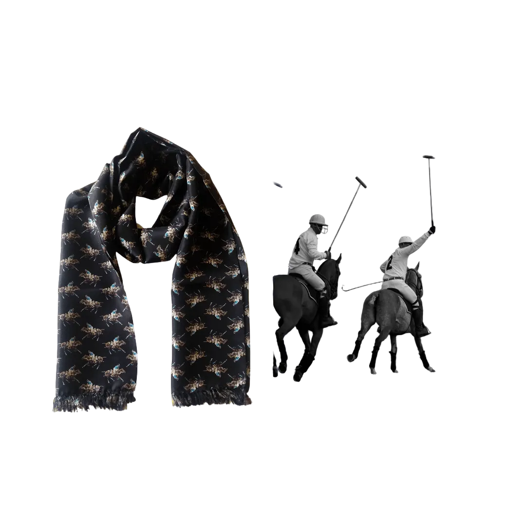 Polo Theme Pure Silk Scarf