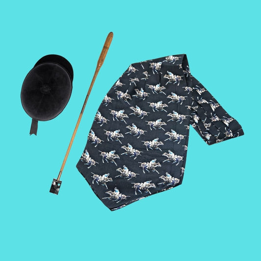 Polo Theme Pure Silk Ascot Tie (Long French Cravat)