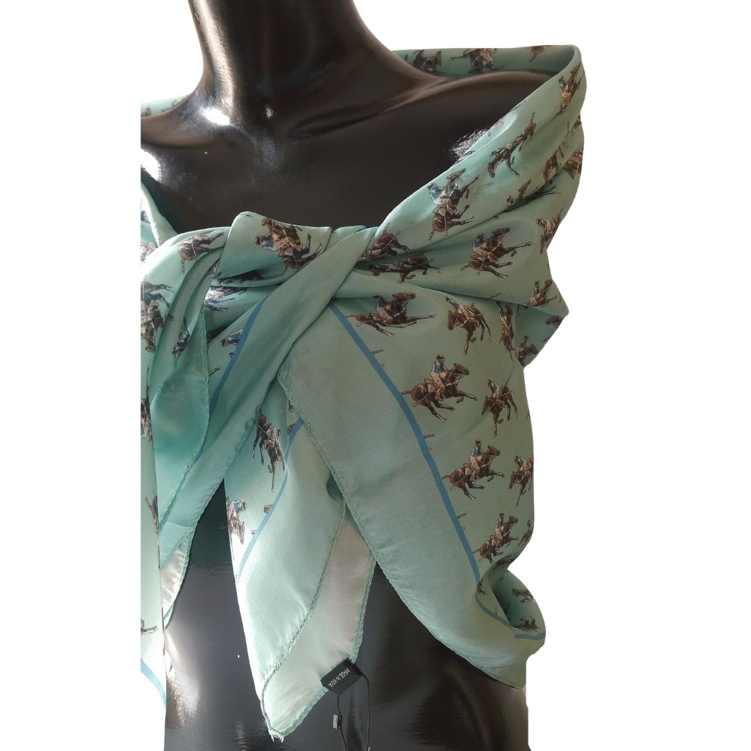 Polo Print Ladies Pure Silk Scarf