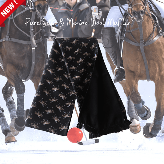 Polo Theme Pure Silk & Wool Scarf