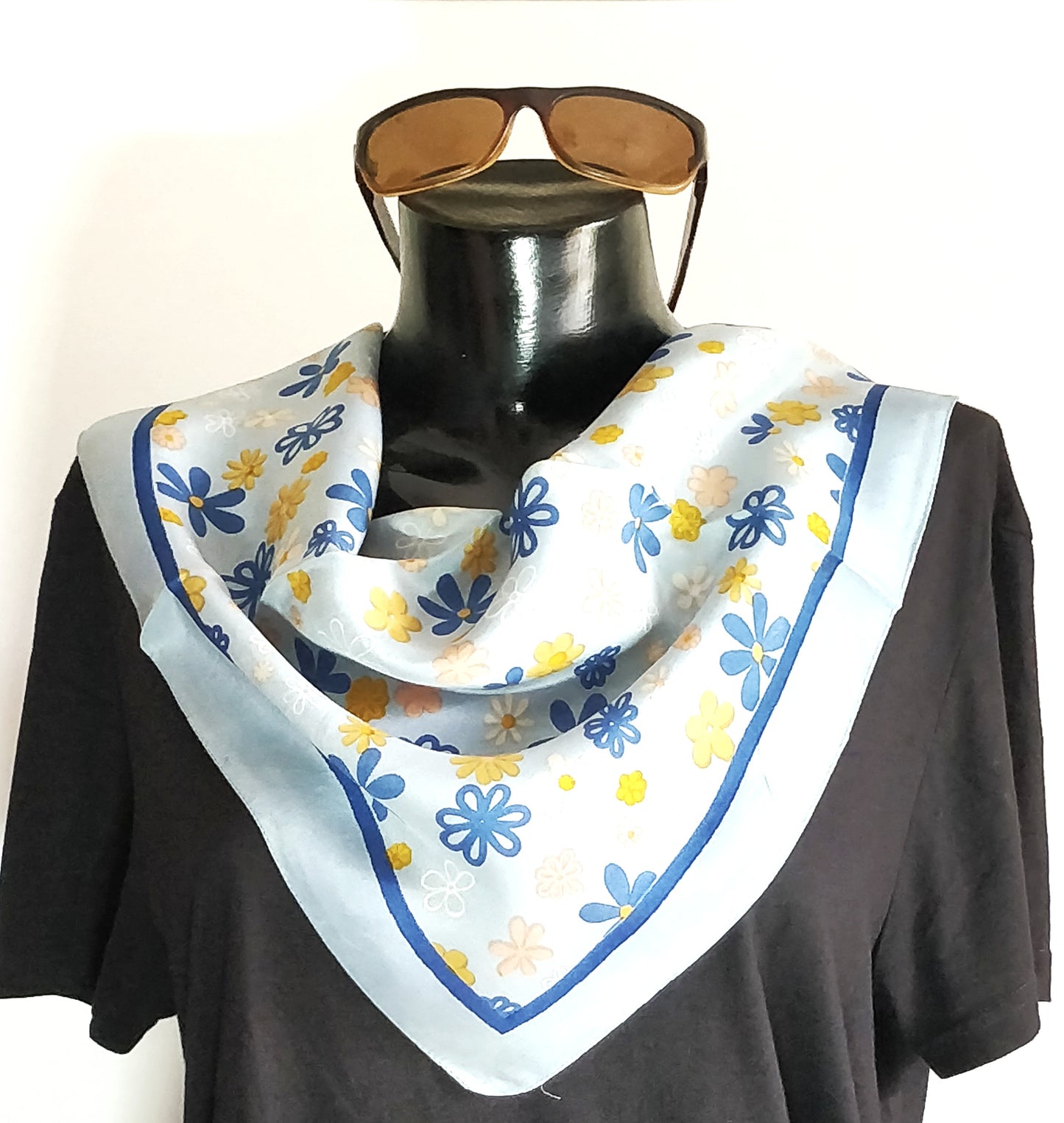 Blue Floral Neckwear & Bandana