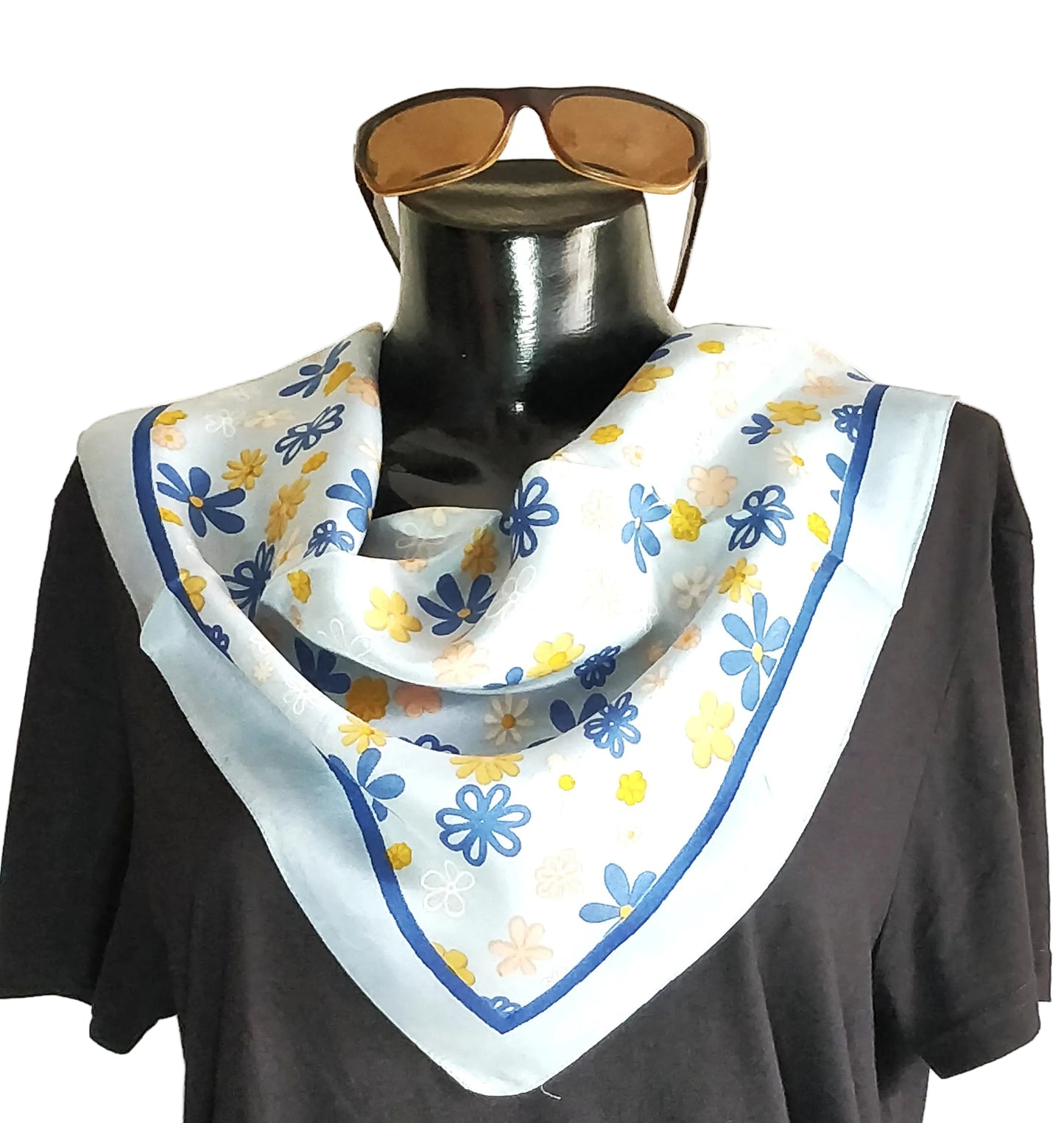 Blue Floral Neckwear & Bandana