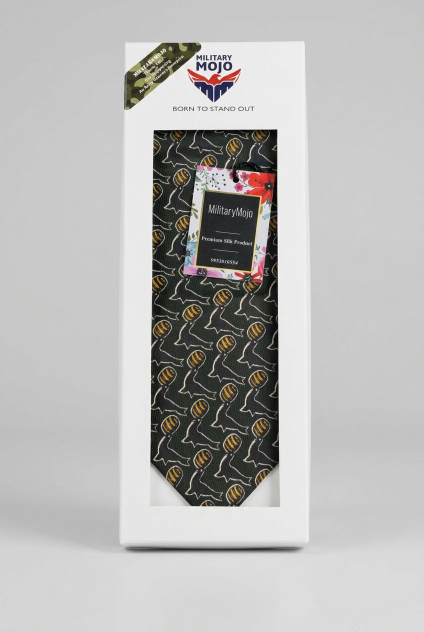 Black Diagonal Playful Seal Silk Tie