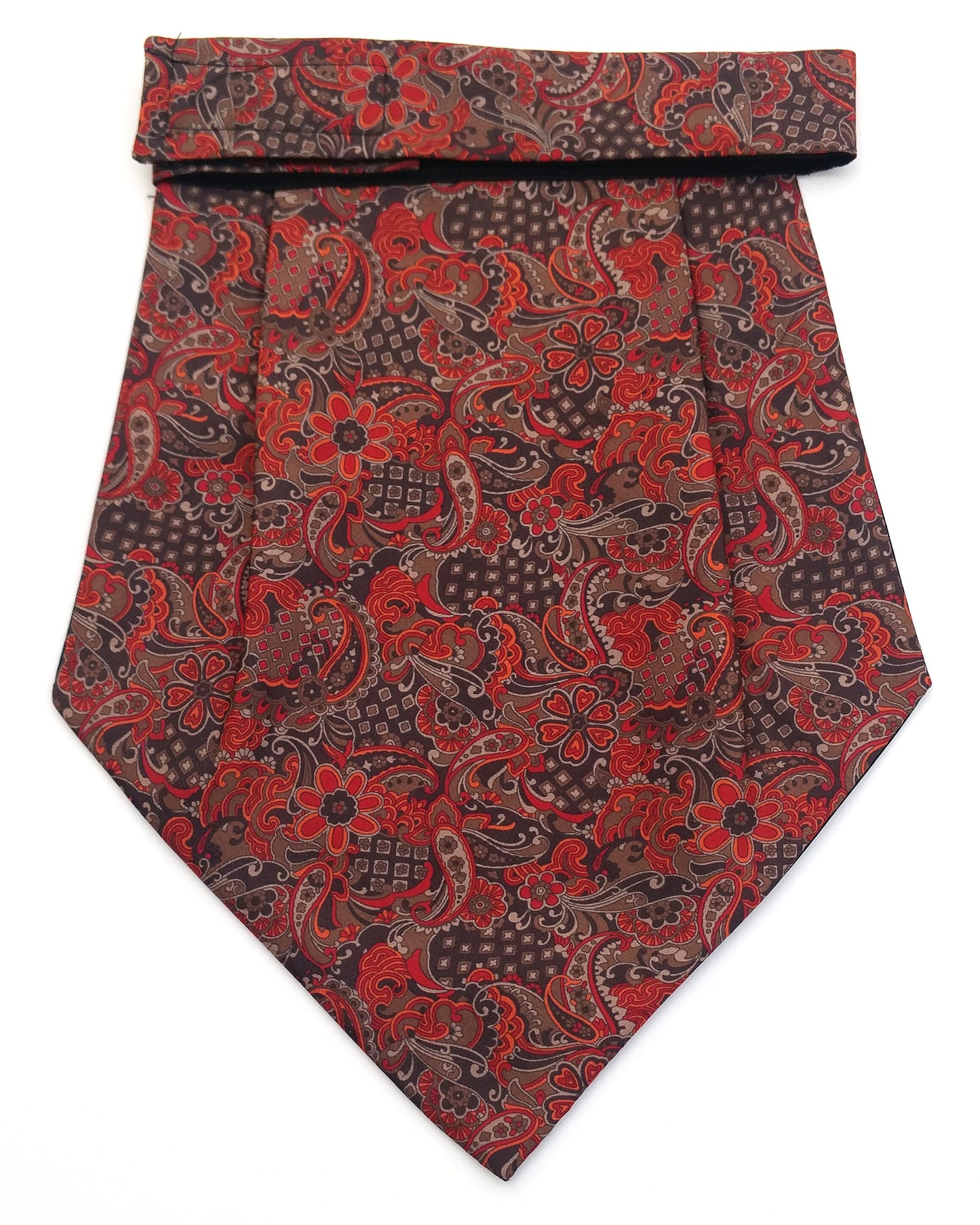 Silk Cravat Brick Red Floral