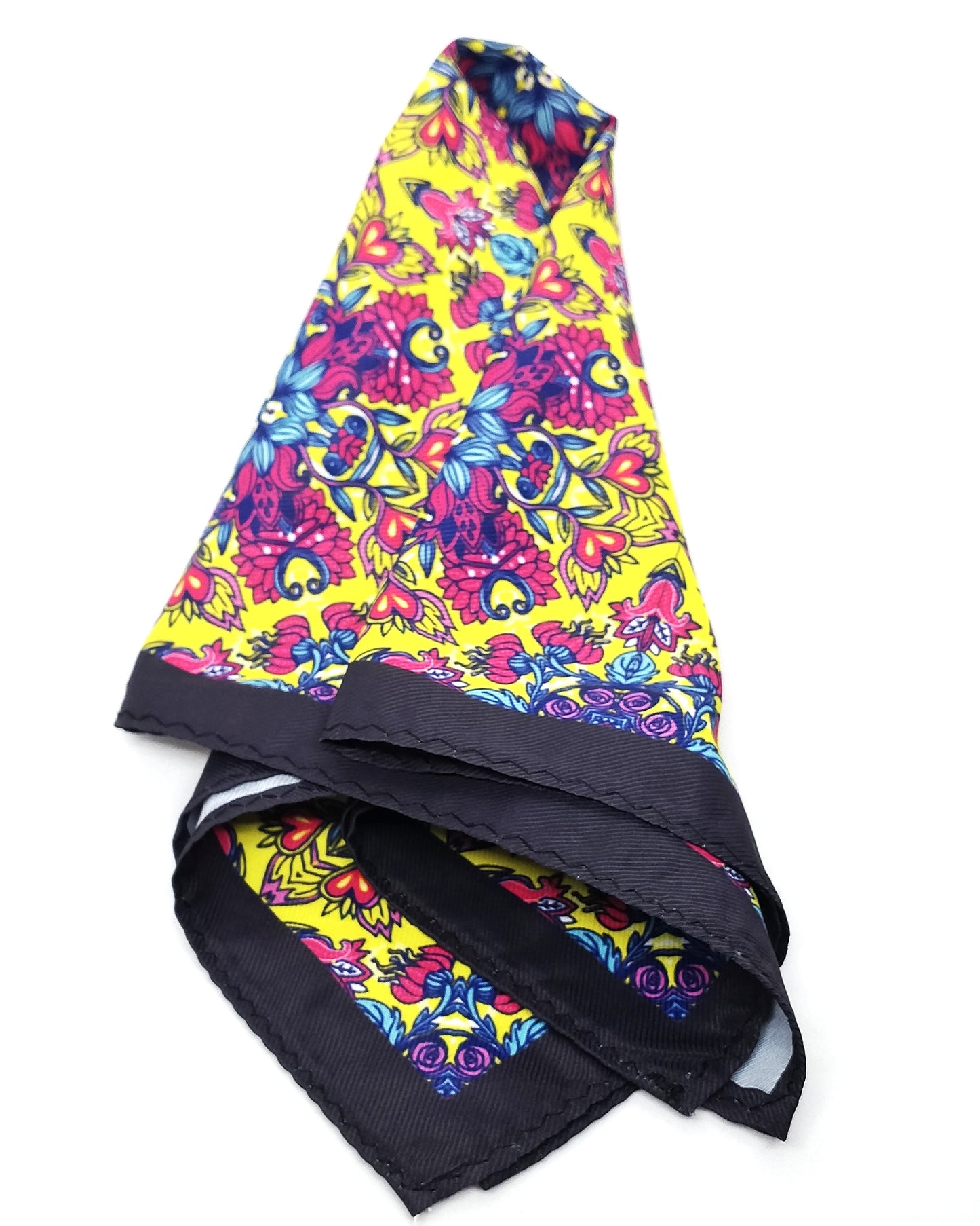 Yellow Multi Floral Pocket Square