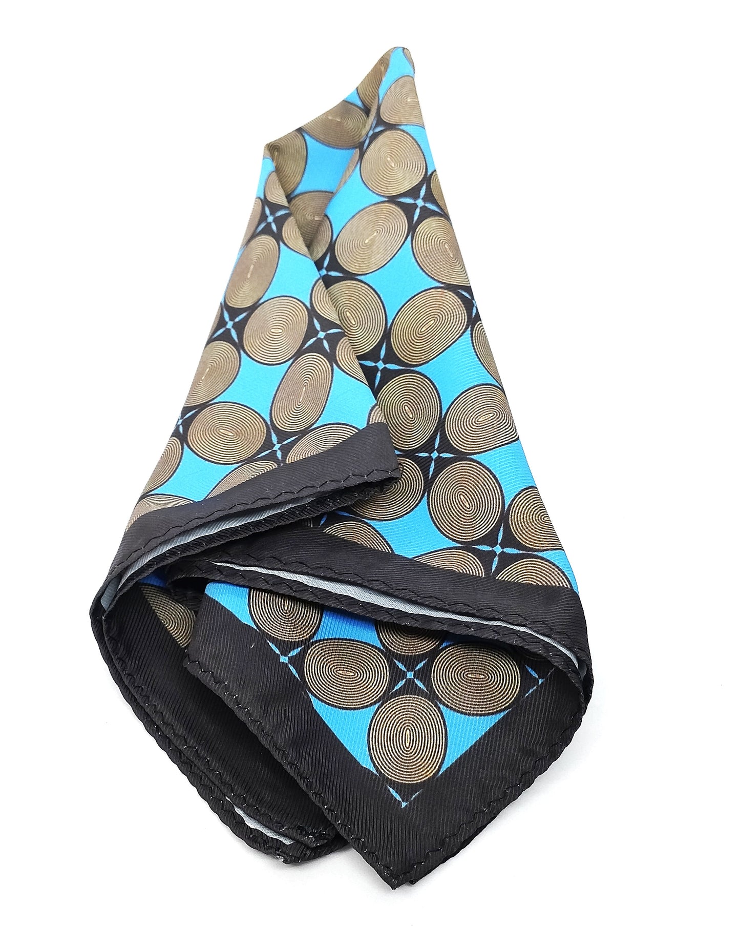 Blue & Pebbles Pocket Square