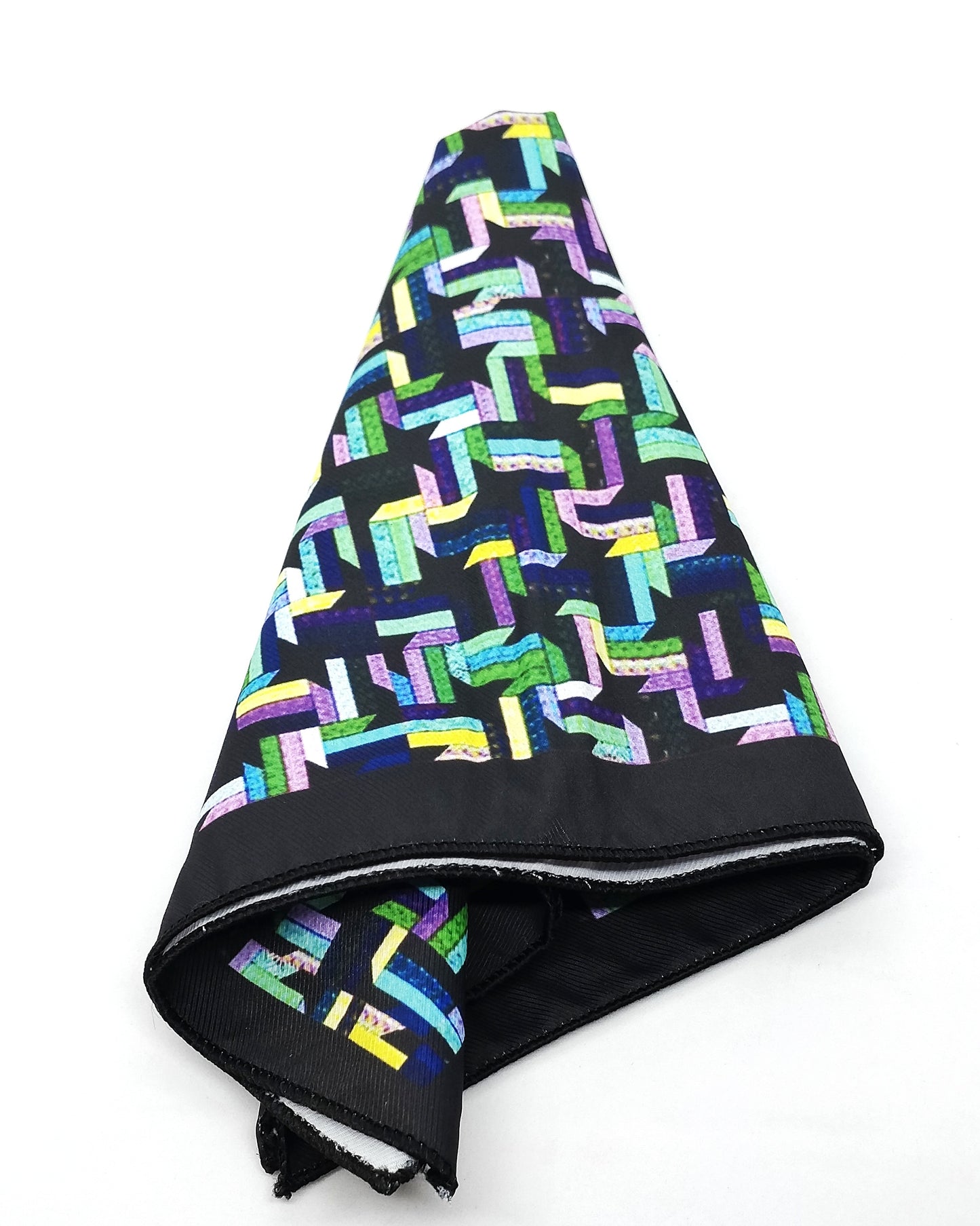 Green Multi Geometric Pocket Square