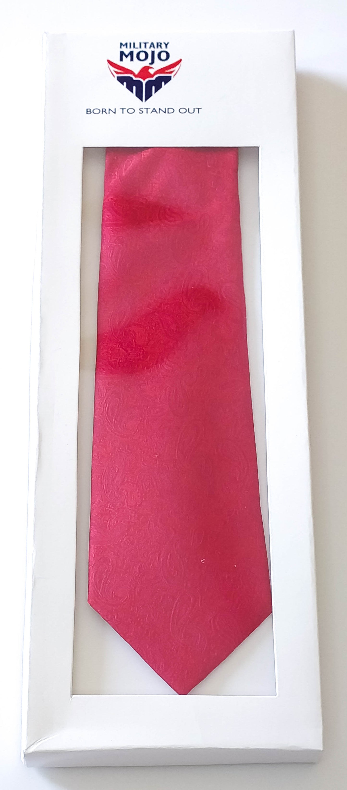 Red Self Paisley Microfibre Tie