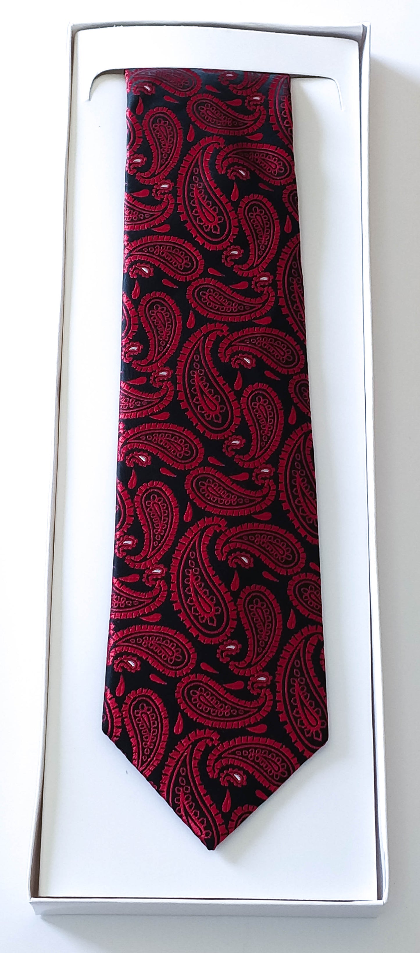 Black Paisley Microfibre Tie