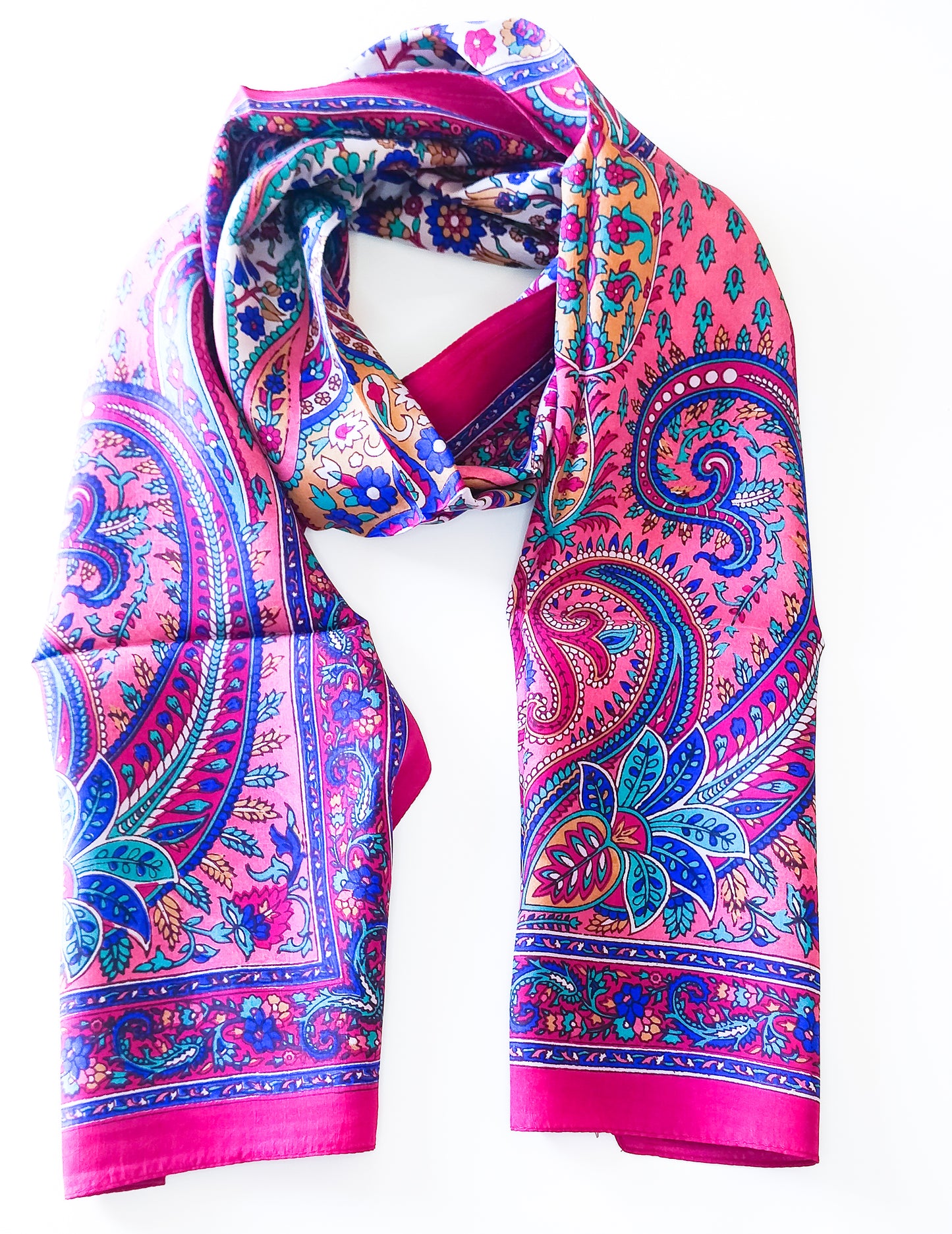 Pink Printed Silk Stole