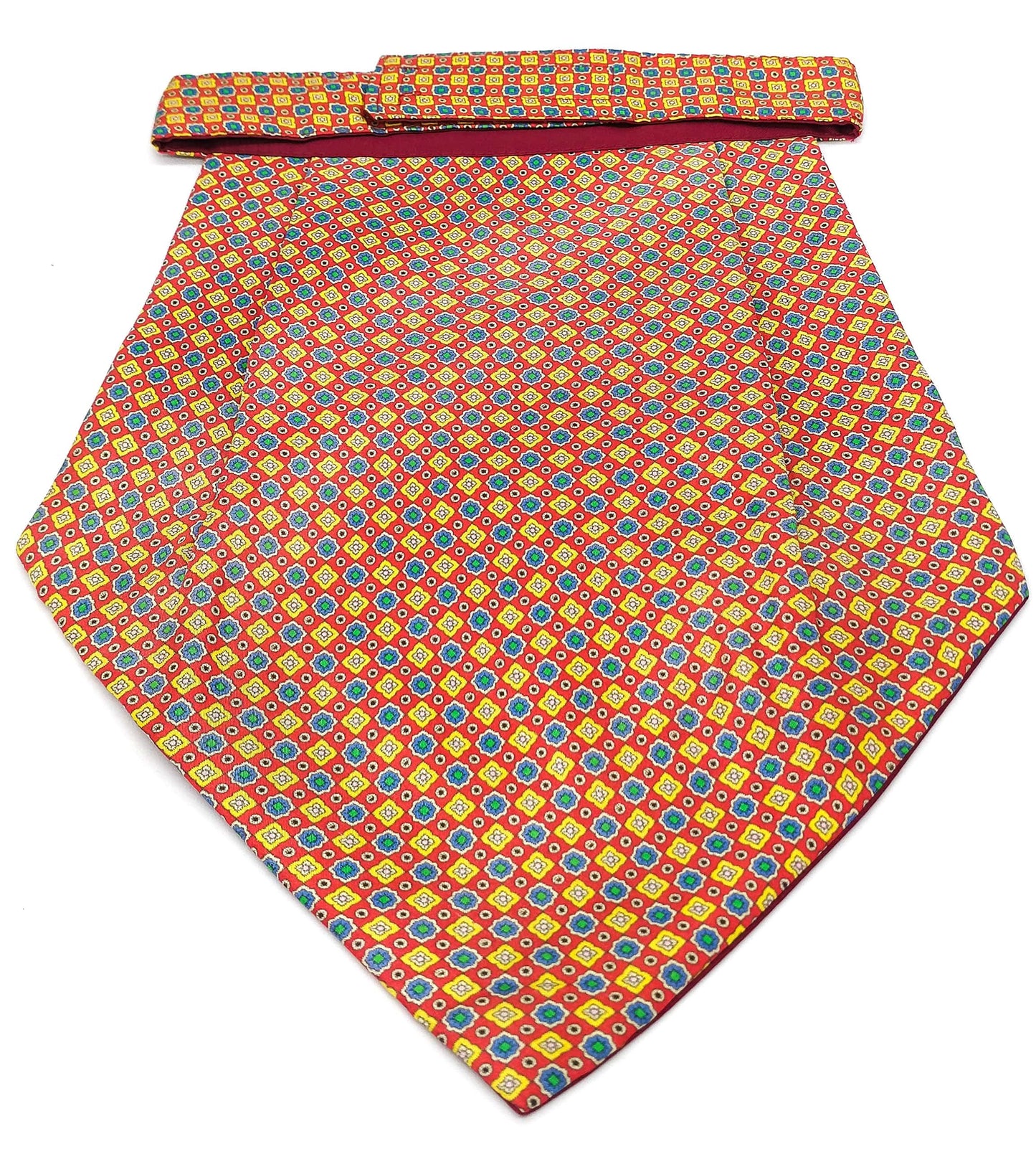 Silk Cravat Brick Red Multi Pattern
