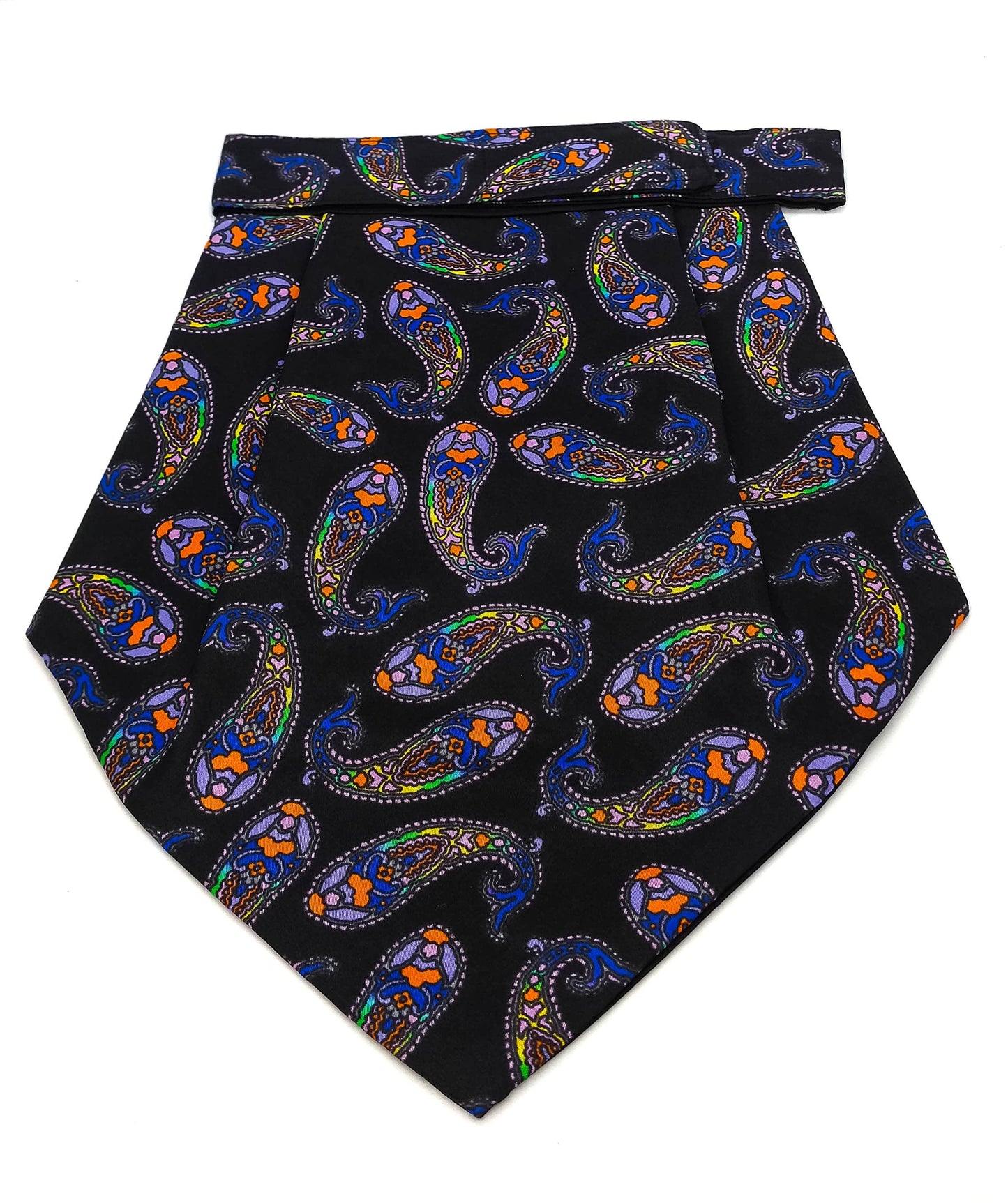 Silk Cravat Black Multi Paisley