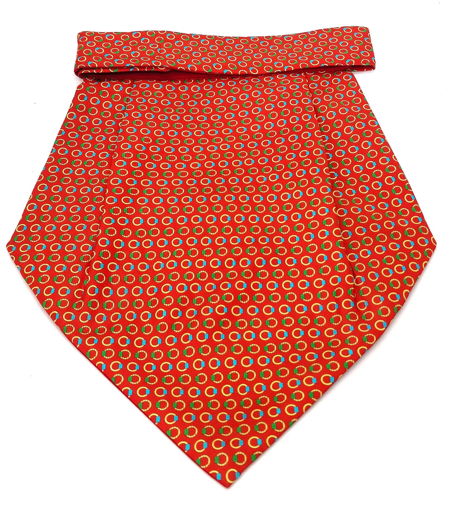 Silk Cravat Reddish - Orangish Yellow Rings