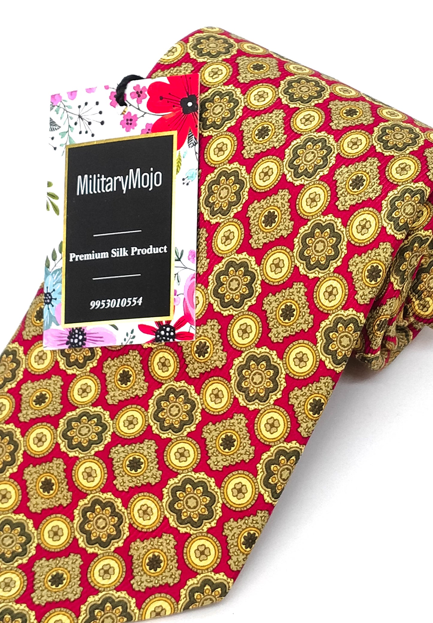 Red & Gold Premium Jacquard Silk Combo Set