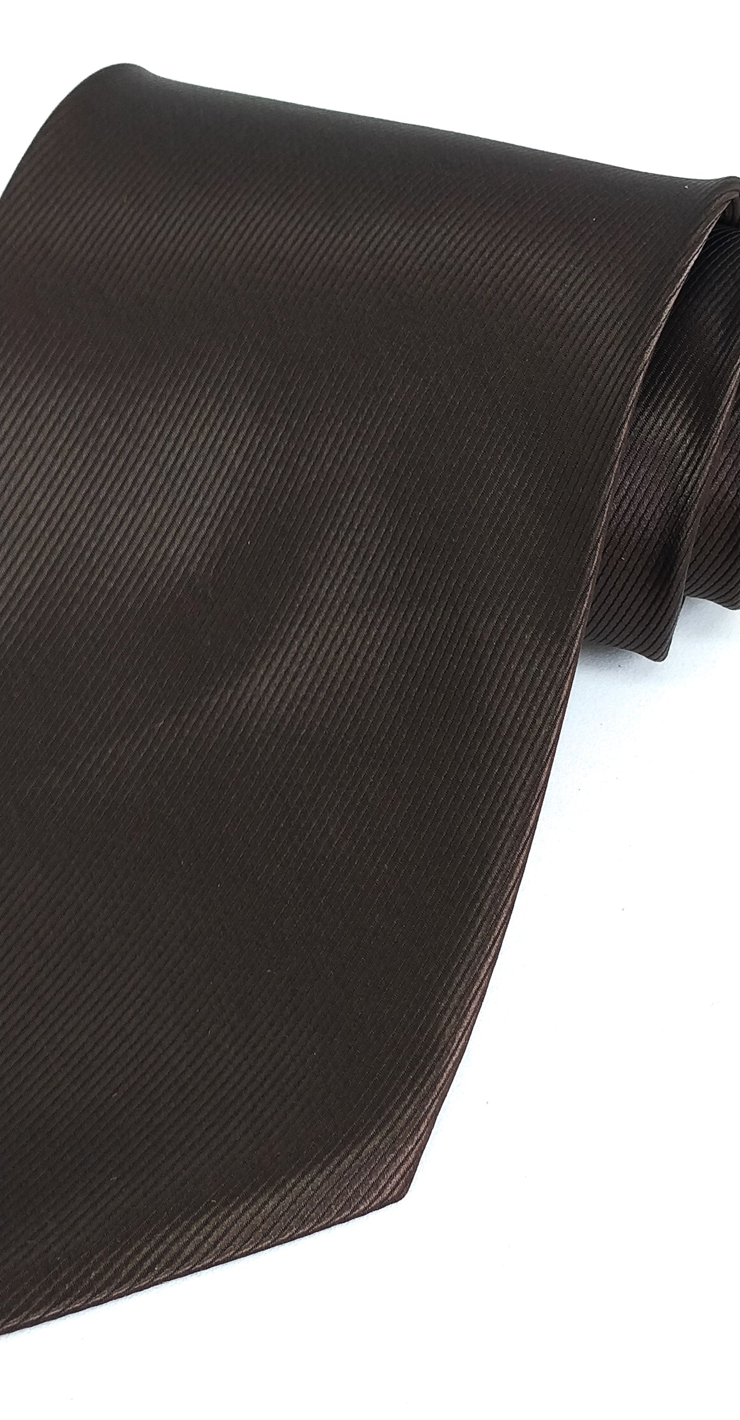 Coffee Brown Colour Bold Ribbed Polyester Tie