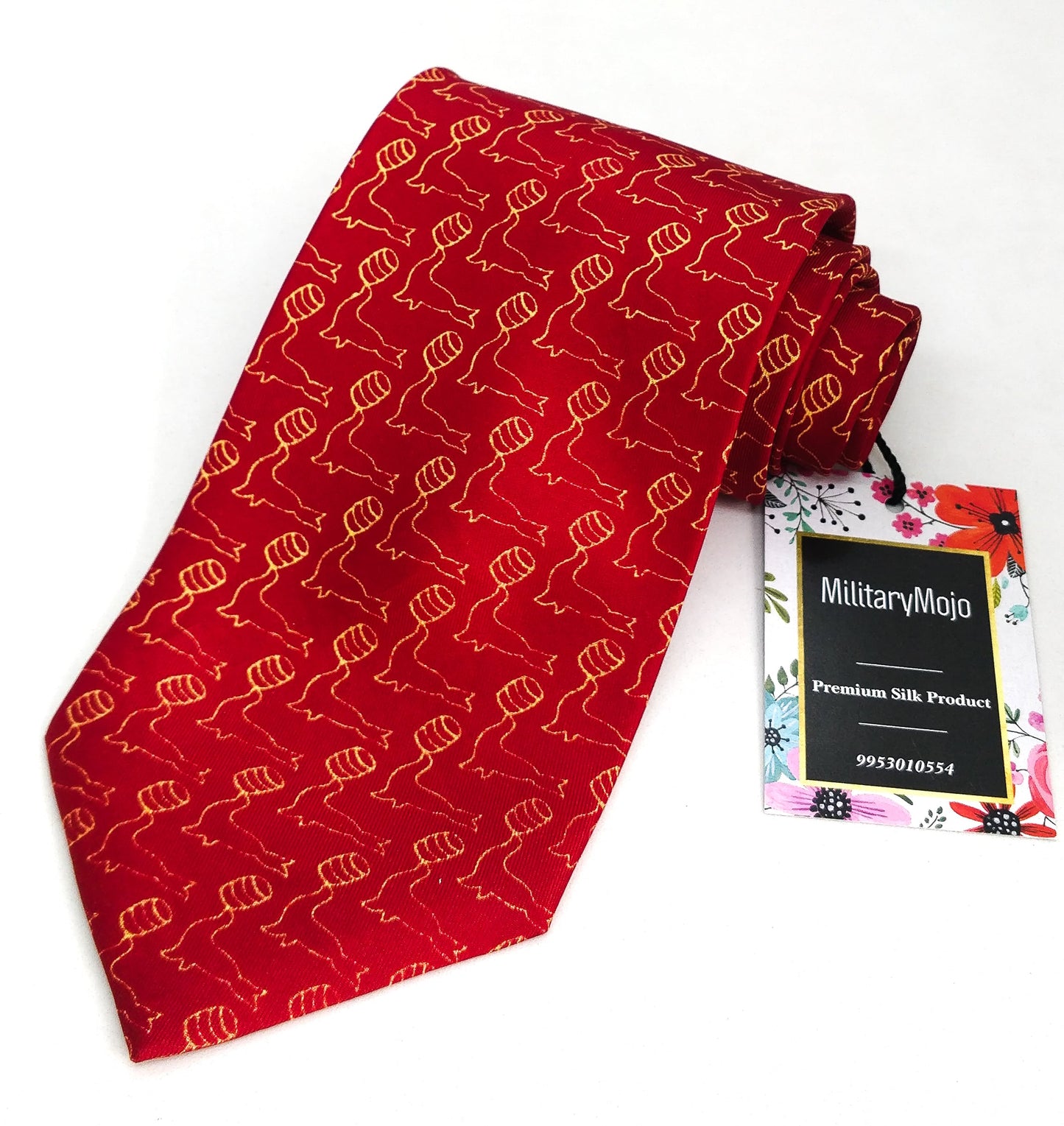 Maroonish Red Playful Seal Silk Tie