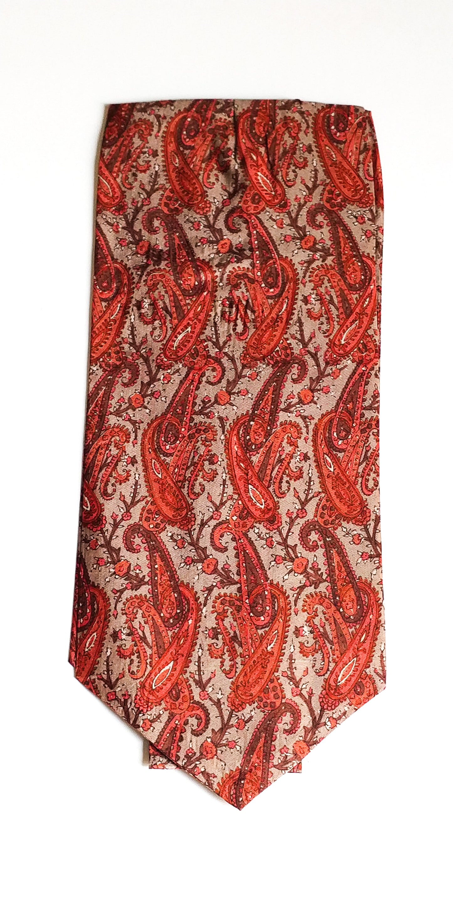 Rust Paisley Classic Long French Cravat