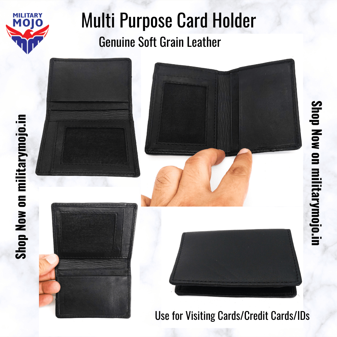 Multi Purpose Genuine Leather Black Card Holder
