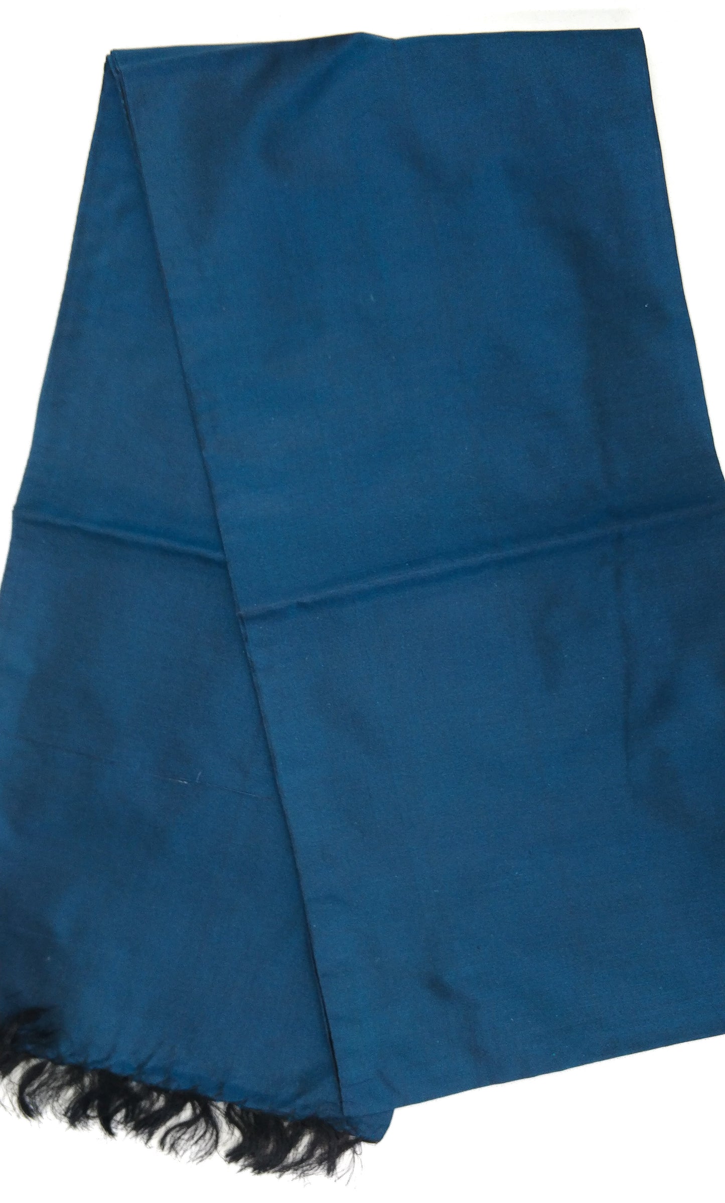 Peacock Blue Solid Colour Silk Scarf