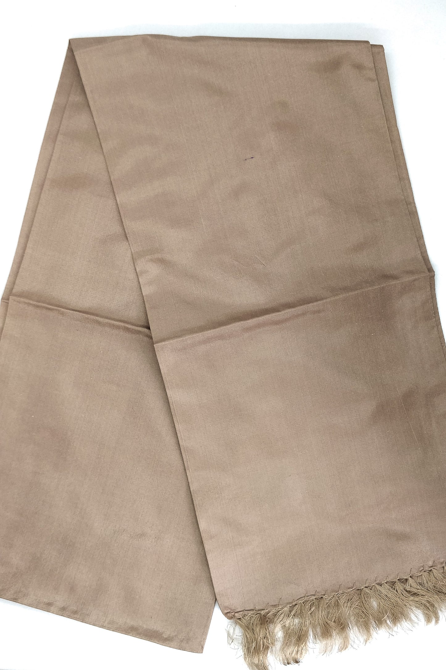 Beige Solid Colour Silk Scarf