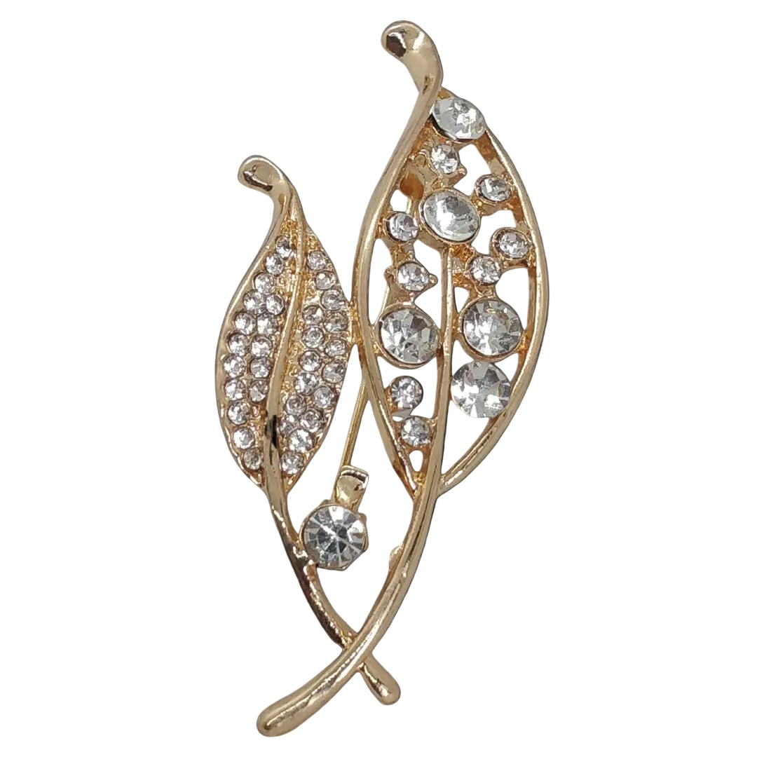 Twin Star Leaf Ladies Brooch