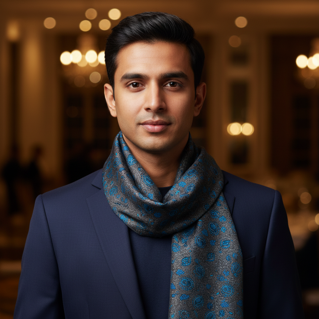 Godfrey Men's 2026 Collection Pure Silk Scarf