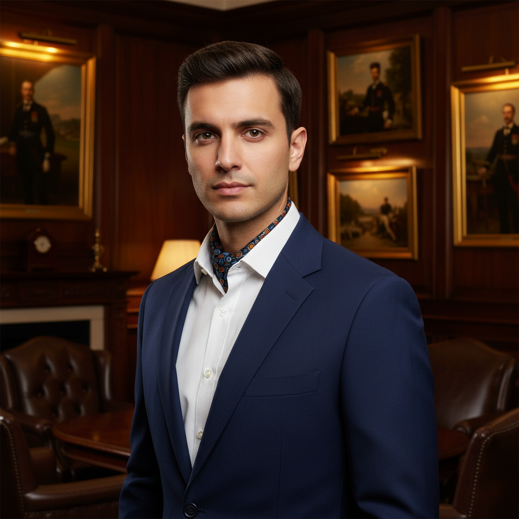 Lucky Smith Men's 2026 Collection Pure Silk Scarf