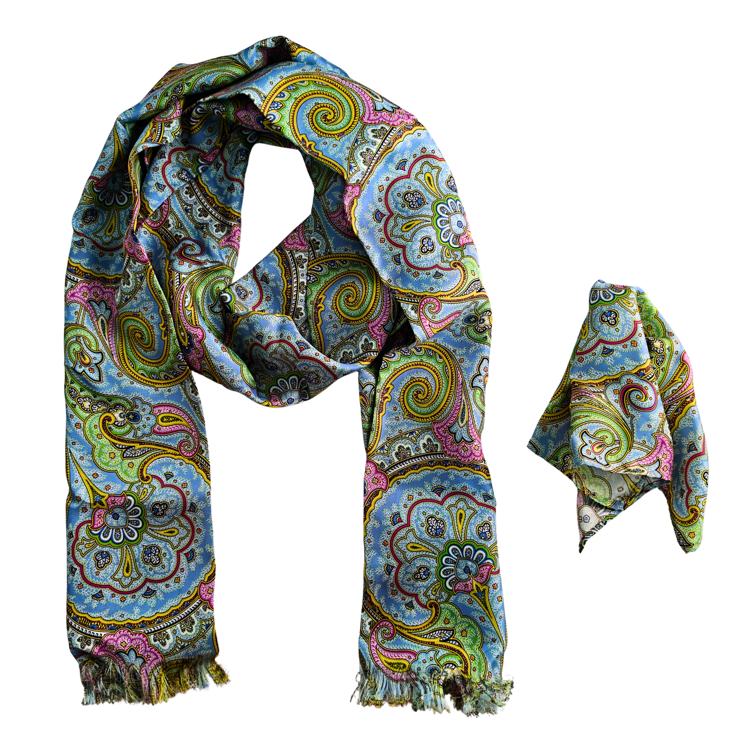 Simone Silk Scarf & Pocket Square Combination Set